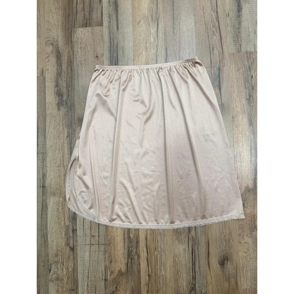vassarette Nude Half Slip with Lace Trim